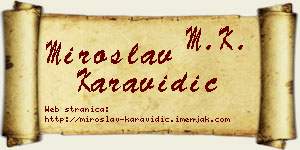 Miroslav Karavidić vizit kartica
